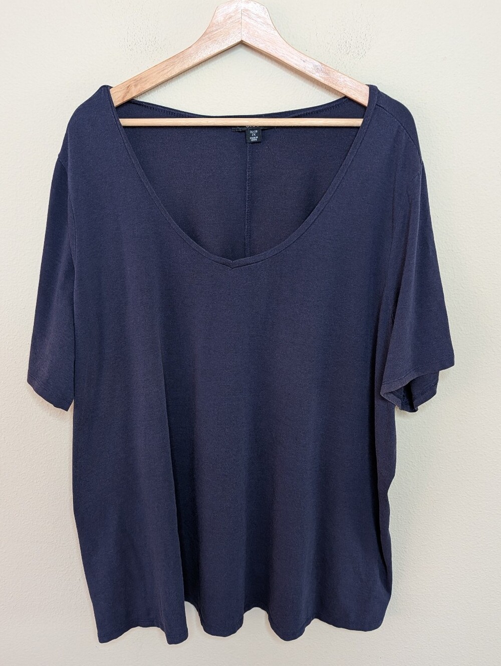 Ellos Navy Blue V-Neck Tee Size 2X (26/28)